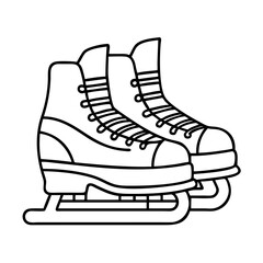 ice hockey skates icon, ice hockey skates line art - simple line art of ice hockey skates, perfect for ice hockey skates logos and icons