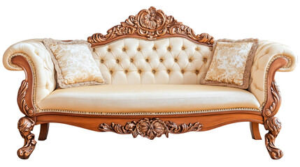 Modern Soft Cream Upholstered Sofa on White Background for Interior Designers and Furniture Showcase