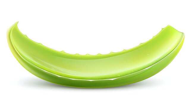 Isolated slice of green fruit against white background