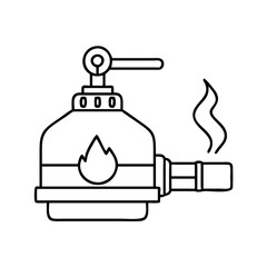 industrial burner icon, industrial burner line art - simple line art of industrial burner, perfect for industrial burner logos and icons