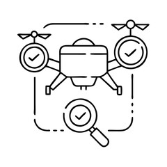 inspection drone icon, inspection drone line art - simple line art of inspection drone, perfect for inspection drone logos and icons
