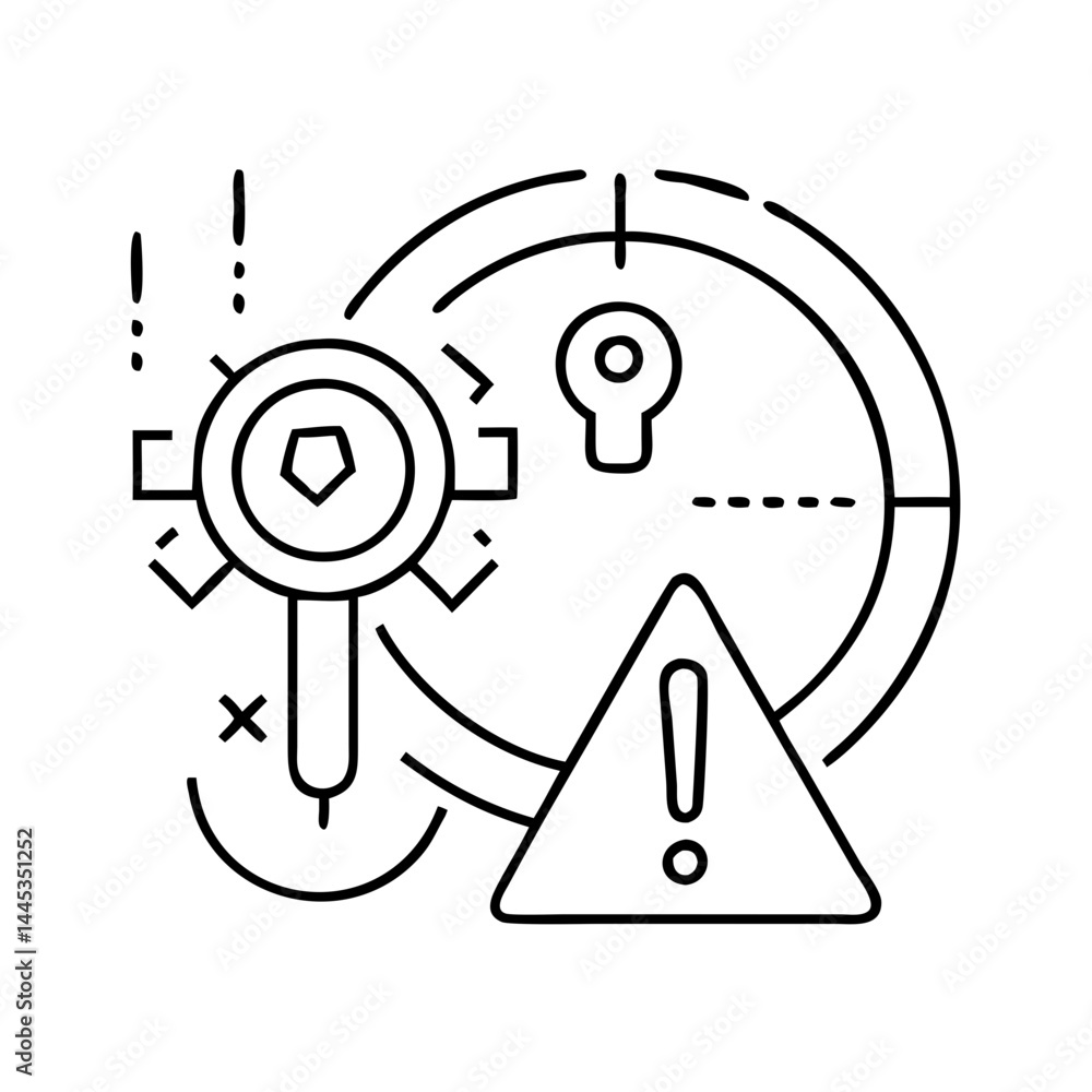 Poster key risk indicator kri icon, key risk indicator kri line art - simple line art of key risk indicator