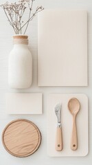 Minimalist Branding Set with Coaster Card and Letter