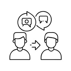 language exchange icon, language exchange line art - simple line art of language exchange, perfect for language exchange logos and icons