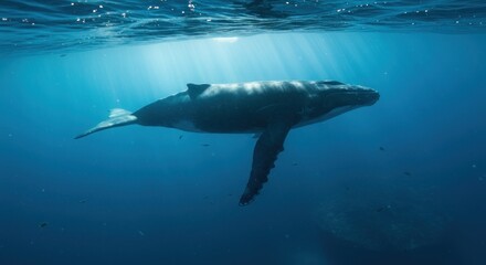 Fototapeta premium Humpback Whale Underwater Photo