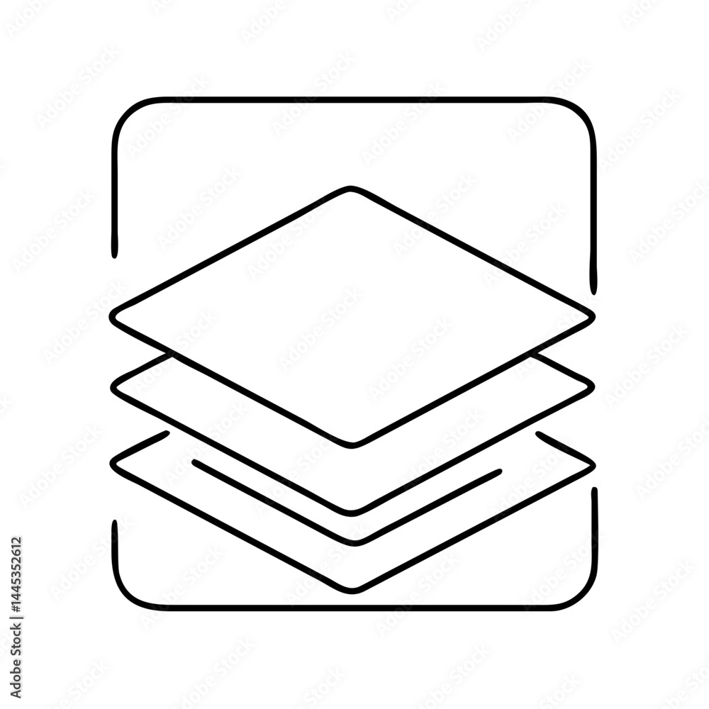 Poster layers icon, layers line art - simple line art of layers, perfect for layers logos and icons