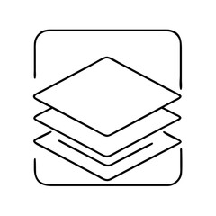 layers icon, layers line art - simple line art of layers, perfect for layers logos and icons