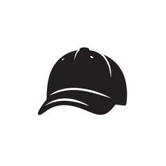 Cap Silhouette Icon Isolated on White Background