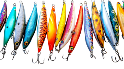 Vibrant Colorful Fishing Lures Displayed Professionally for Sale