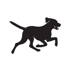 Running Dog Silhouette Icon Isolated on White Background
