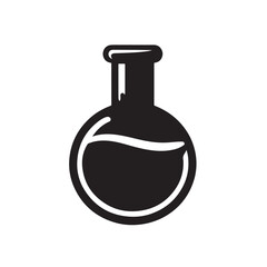 Flask Silhouette Icon Isolated on White Background