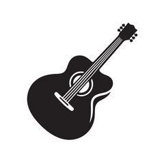 Obraz premium Guitar Silhouette Icon Isolated on White Background