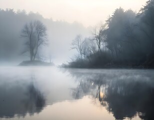 Fototapeta premium Misty Morning Lake
