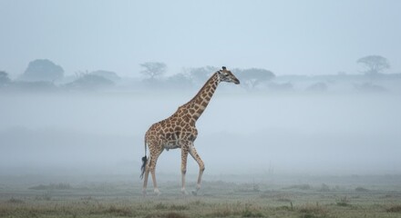 Giraffe in Fog, Photos