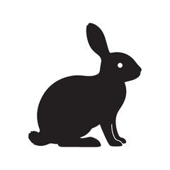 Black silhouette of a rabbit vector 