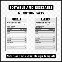 Dad Nutrition Facts
Father’s Health Tips
Healthy Dad Diet
Funny Dad Label
Dad Label Design
Nutrition for Fathers