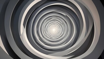 Fototapeta premium Abstract Grey Spiral Tunnel