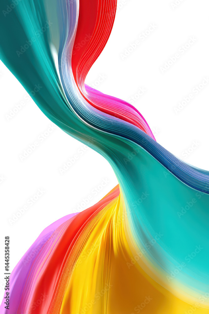 Poster colorful gradient wave streak with dynamic flow and vibrant hues