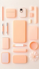 Peach and Orange Pastel Tech Product Packaging Mockup