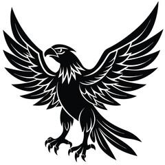 Naklejka premium Black and White Stylized Eagle Illustration