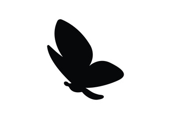 Fototapeta premium Flying butterflies icon symbols black silhouette vector set. Various butterflies black shapes set. Design element for print, icon, tattoo.