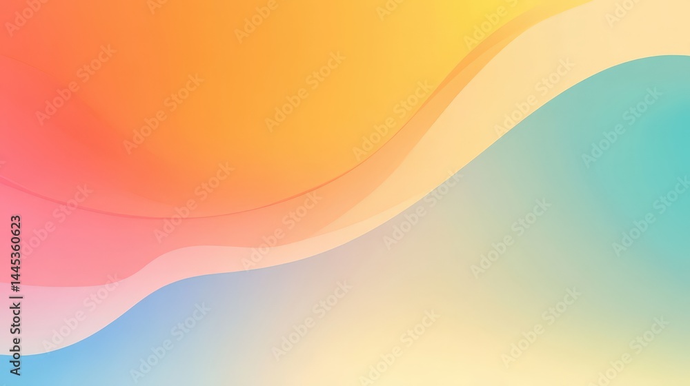 Poster minimalist abstract gradient background transitioning smoothly between warm and cool colors