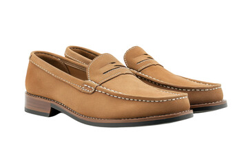 Stylish suede penny loafers classic design tan color comfortable fit perfect for casual wear