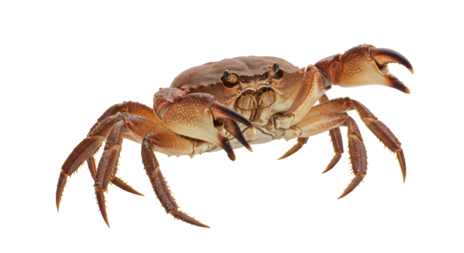 Isolated Close-Up of a Brown Crab