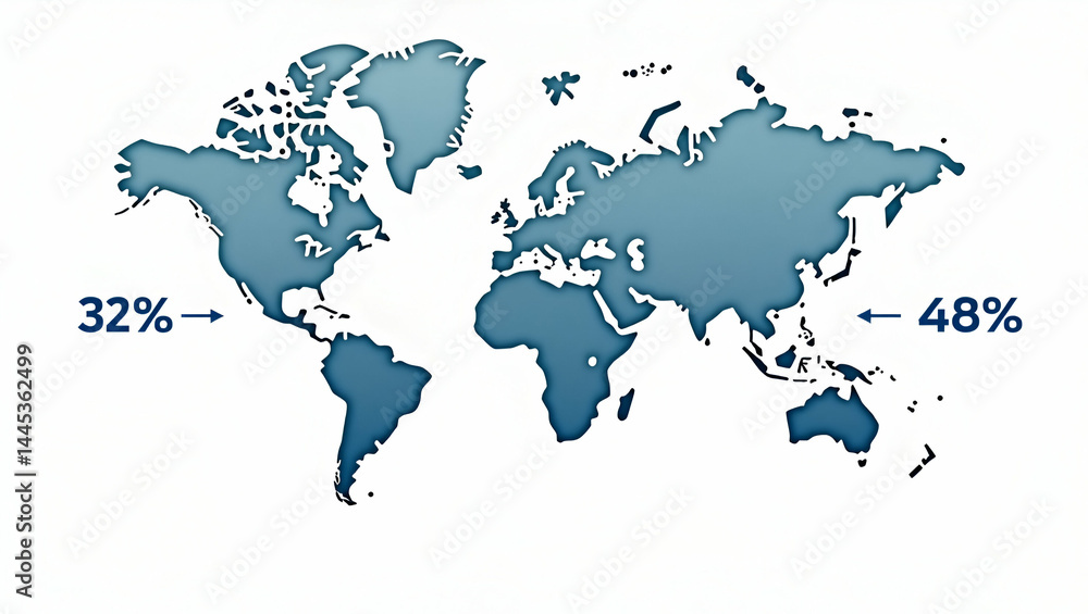 Aufkleber comprehensive infographic of trade imbalance visual illustrating percentage differences between expo
