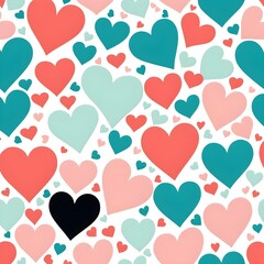 Colorful Heart Pattern Background