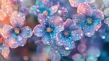 Dew on forget-me-nots.