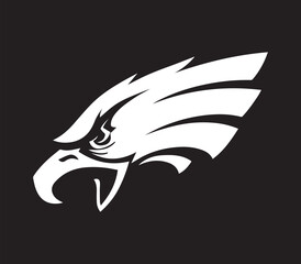 Tribal eagle tattoo vector art, a wild animal silhouette, embodies the nature and power of the ocean