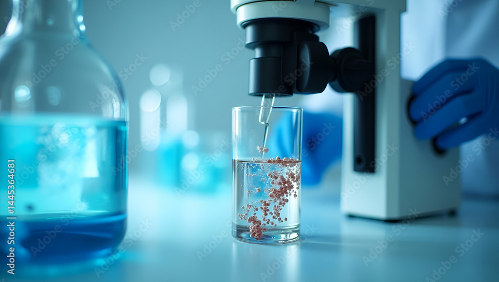 Poster rigorous laboratory analysis detecting microplastics in freshwater sample using advanced filtration 