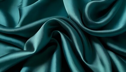 Obraz premium Teal Silk Fabric Drape