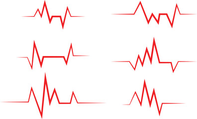 heartbeat line, ECG line, EKG line, heart rate line, pulse line , Heartbeat Line Vector Set 