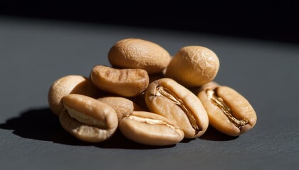 Exploring coffee's depth roasted robusta beans indoor studio close-up dark lighting contrast play
