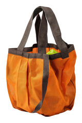 Compact Orange Foldable Shopping Bag for Easy Carrying and Storage