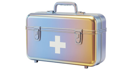 Isolated Iridescent First Aid Kit Medical Emergency