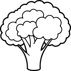 broccoli outline vector illustration