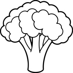 broccoli outline vector illustration