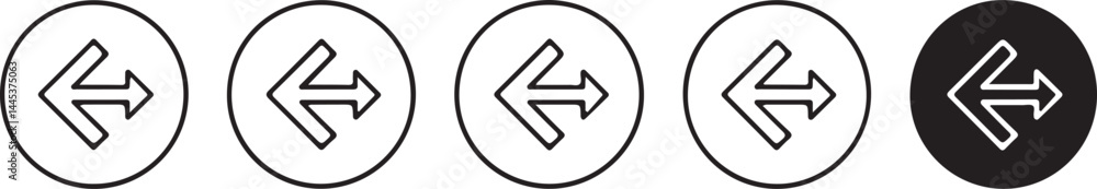 Poster set of five circular transfer arrows icons