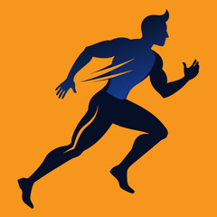 silhouette of a running man