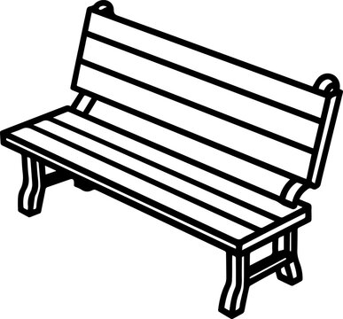 recommend clip art: park bench outline vector illustration