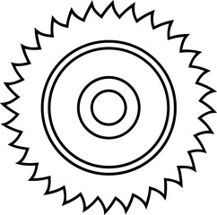 circular saw blade outline vector illustration