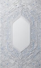 Intricate blue geometric pattern, minimalist white space ,  design,  minimalist