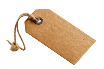 Realistic Kraft Paper Tag with String for Labeling Products