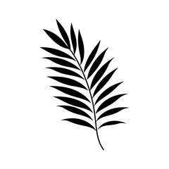 Fototapeta premium Simple Palm Leaf Silhouette Illustration