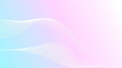 Soft dynamic flowing lines blue pink white elegant abstract background. Creative business wavy lines animation. Curved swirl stripes. Light soft color gradient. Modern trendy wallpaper. Sale pastel BG