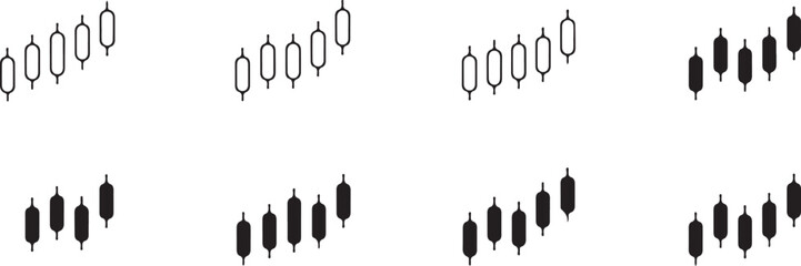 Collection of Black and White Candlestick Chart Patterns