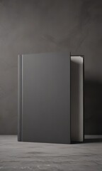 Realistic blank book cover, textured backdrop,  high resolution,  cover